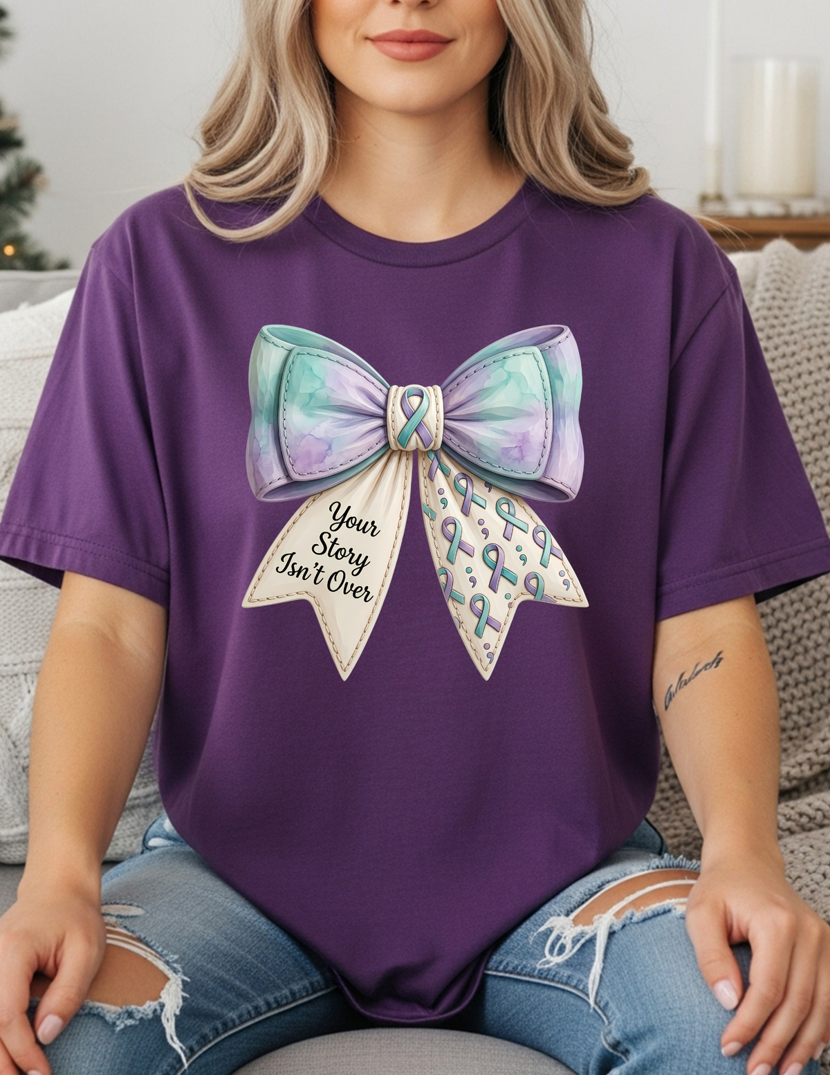 Your Story Isn't Over – Awareness Bow Shirt