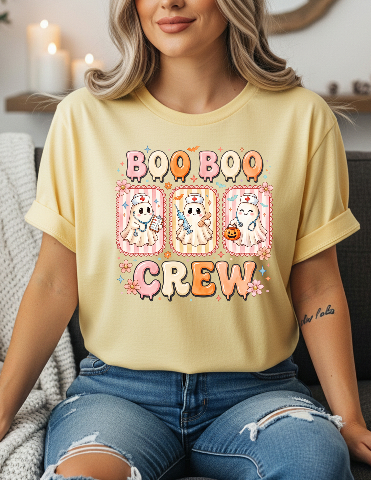 BOO BOO CREW Halloween Nurse Shirt