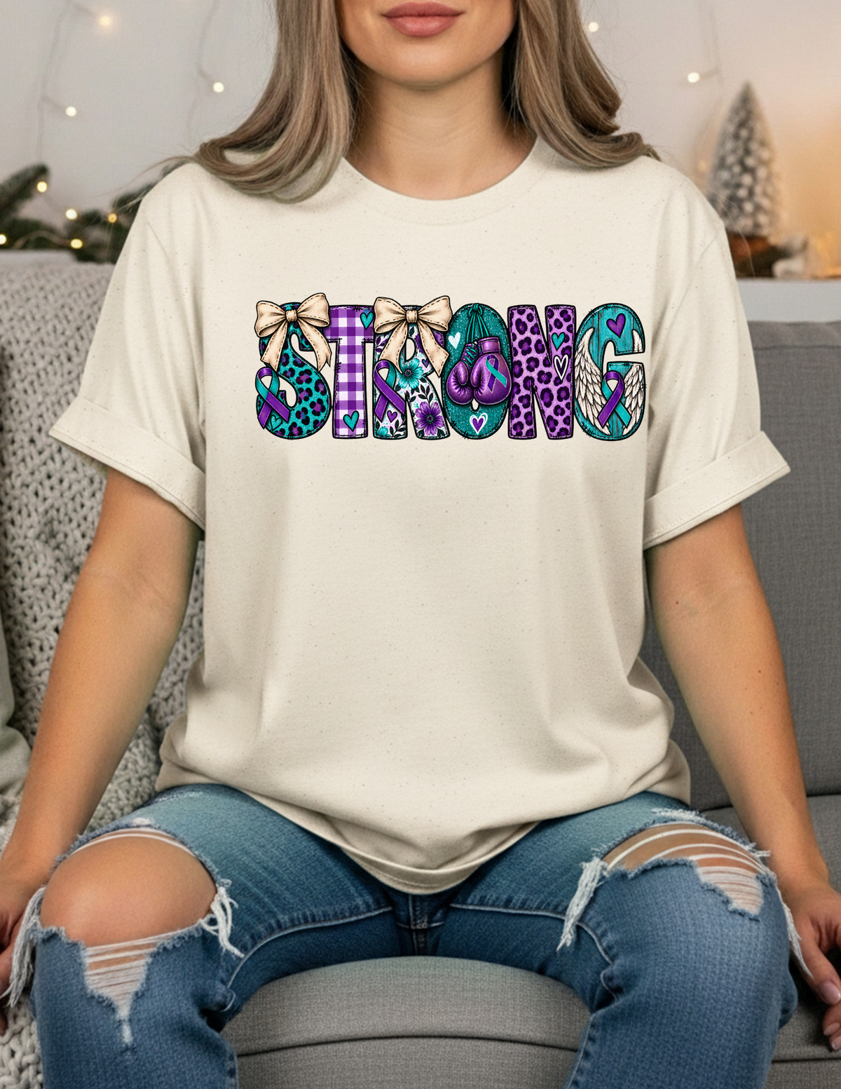 Strong Suicide Awareness Ribbon Shirt