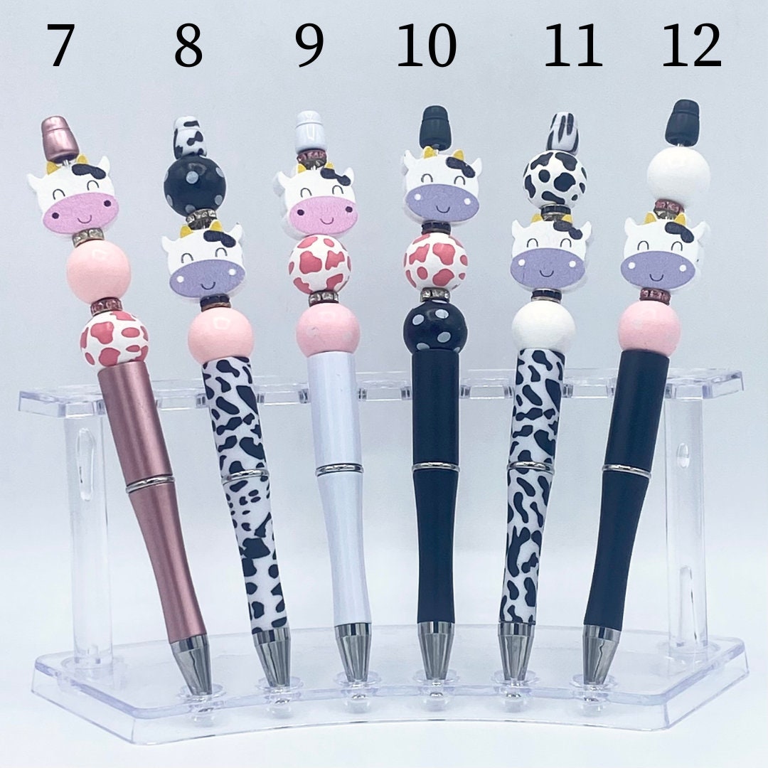 Cow Print Wooden Beaded Pen
