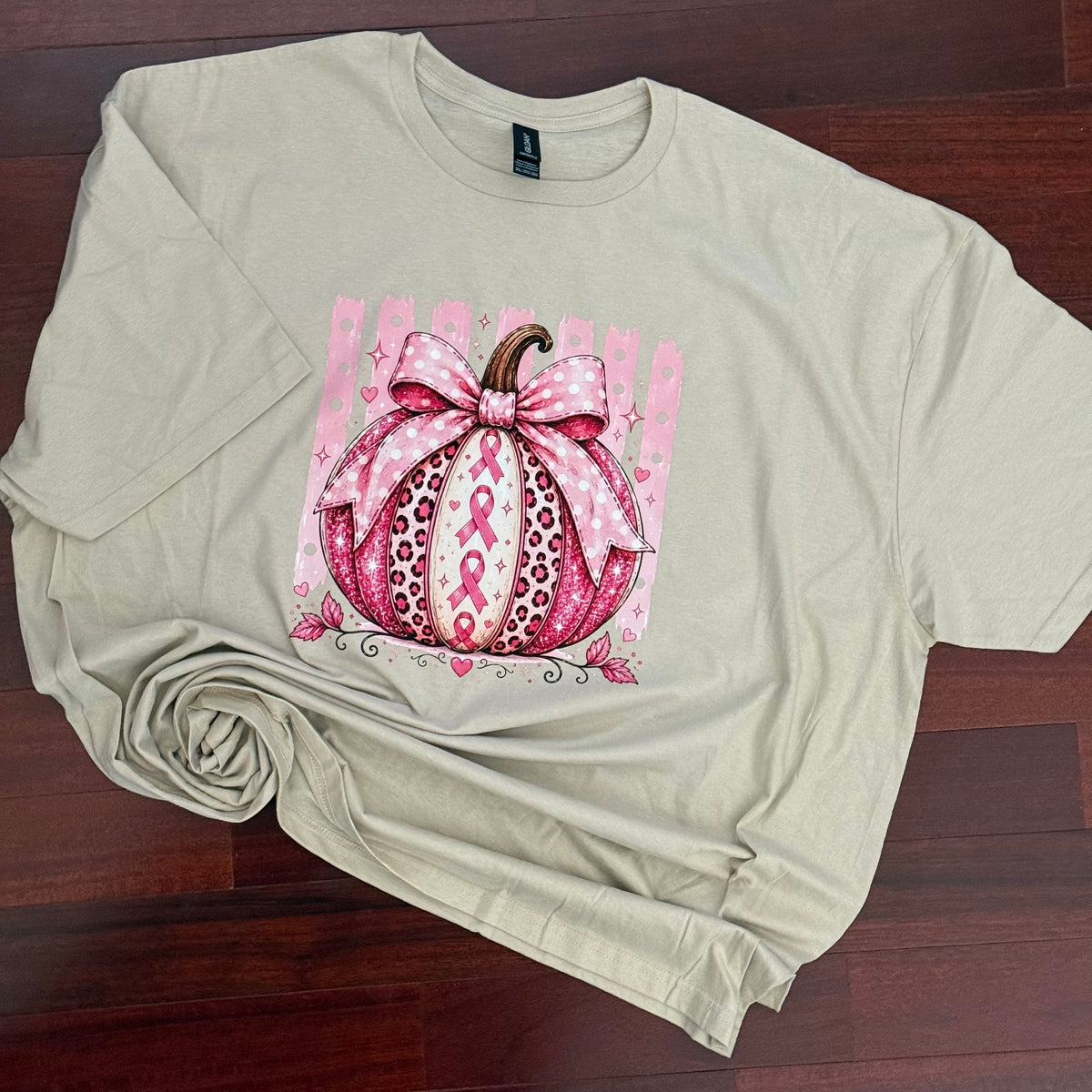 Pink Leopard Breast Cancer Awareness Pumpkin Shirt