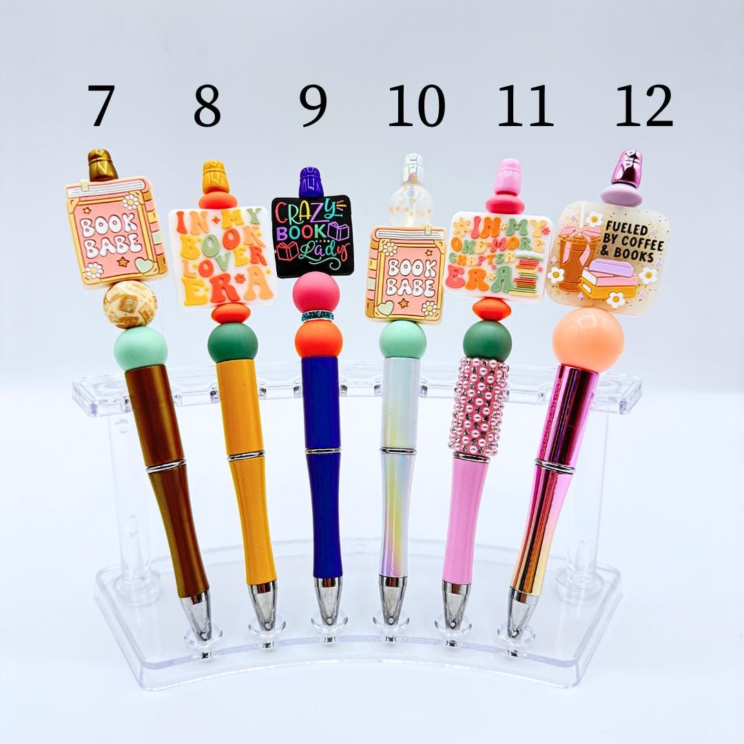 Coffee and Books Beaded Pens