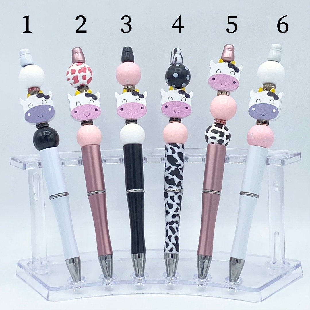 Cow Print Wooden Beaded Pens