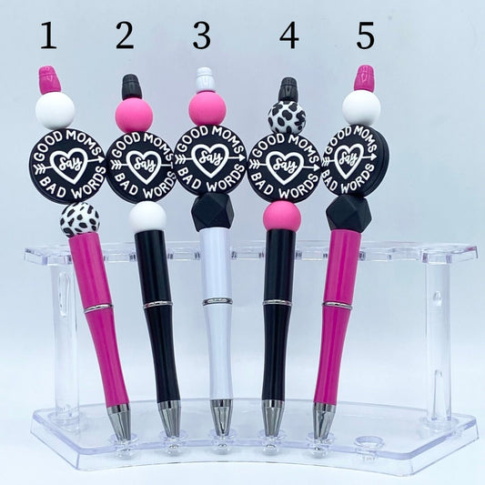 Good Moms Say Bad Words Beaded Pen