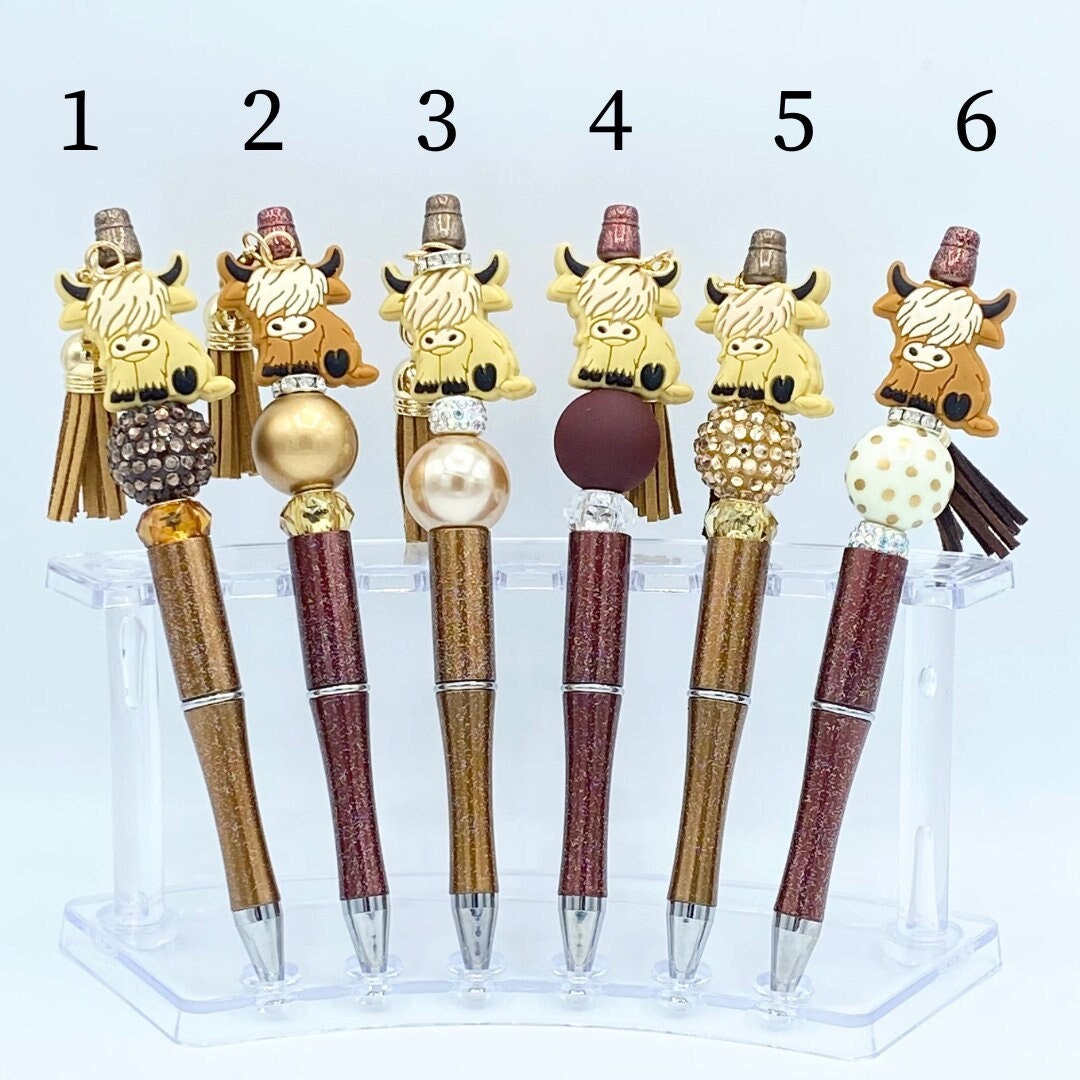 Highland Cow Beaded Pen