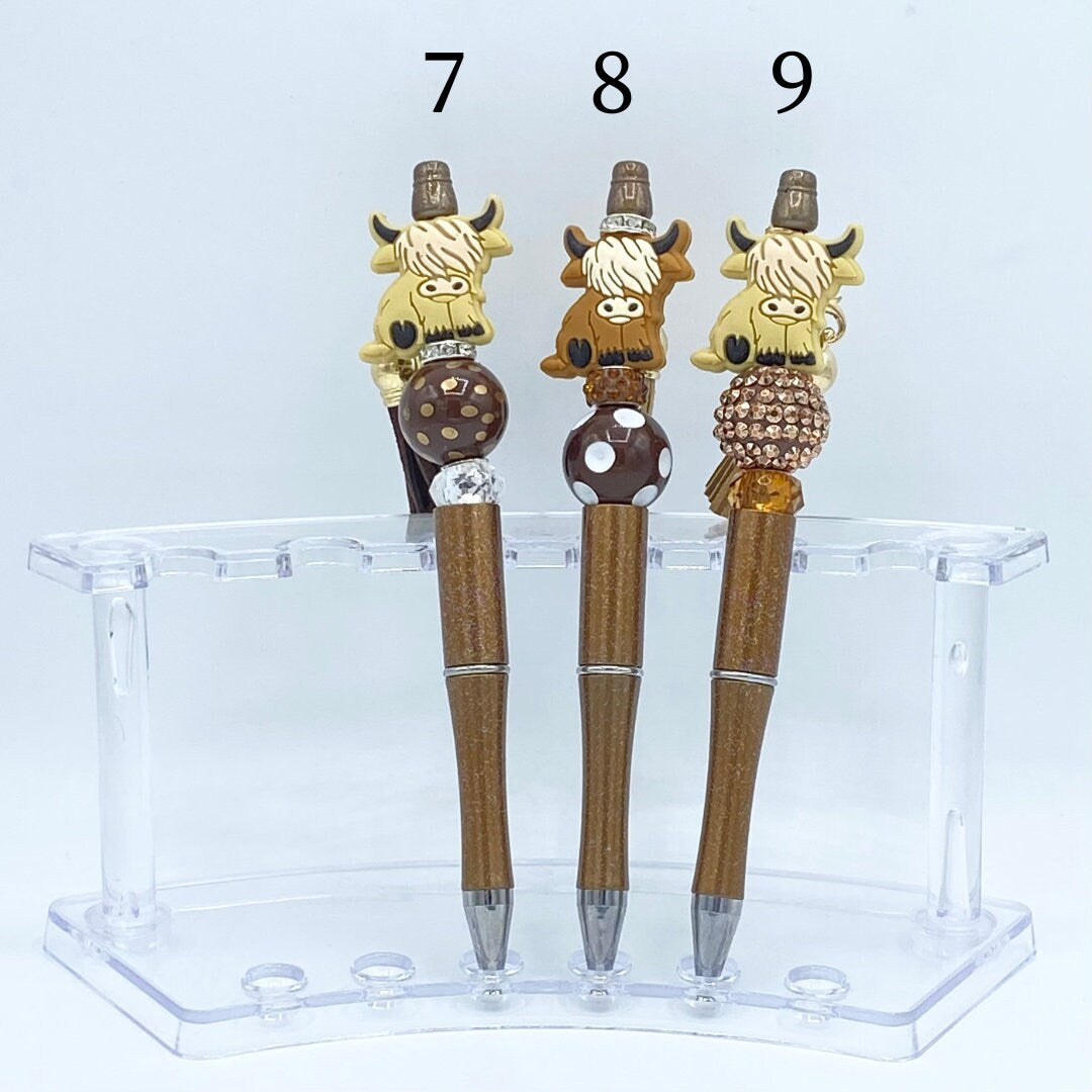 Highland Cows Beaded Pen