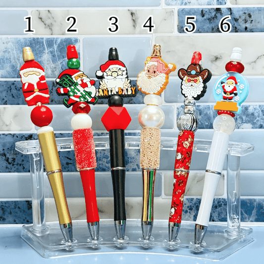 Santa Christmas Beaded Pens