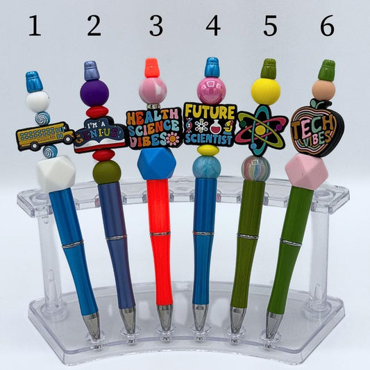 School Bus Teacher Beaded Pens