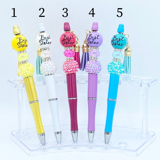 Best Sister Themed Beaded Pens